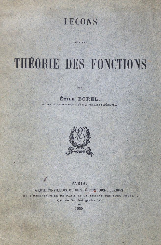Große Abbildung Nr.1: 125-1706 Borel,E.: (Verschiedene Gebiete - Varia, Mathematik)