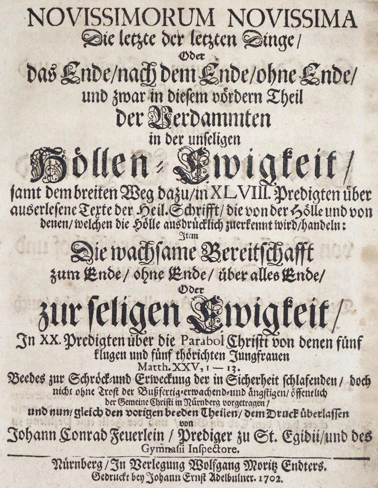 Große Abbildung Nr.1: 125-173 Feuerlein,J.C.: (Alte Drucke, Handschriften und Theologie)