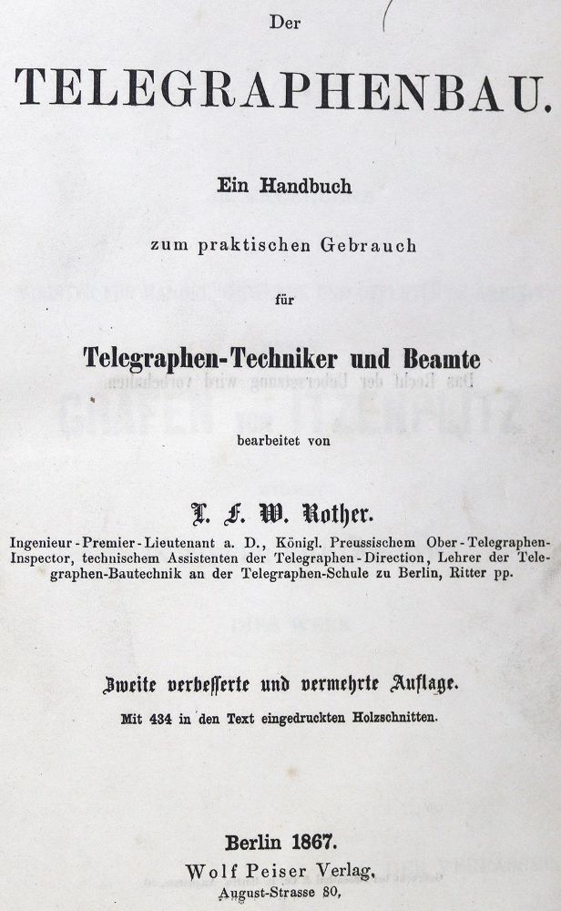 Große Abbildung Nr.1: 125-1734 Rother,L.F.W.: (Verschiedene Gebiete - Varia, Telegraphie - Telephonie)