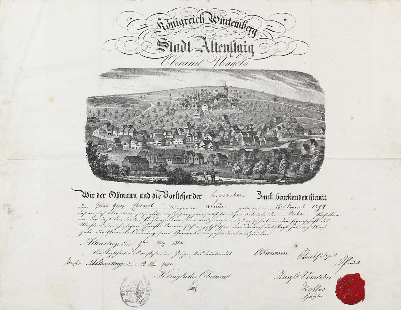 Große Abbildung Nr.1: 125-1790 Altensteig.: (Deutschland)