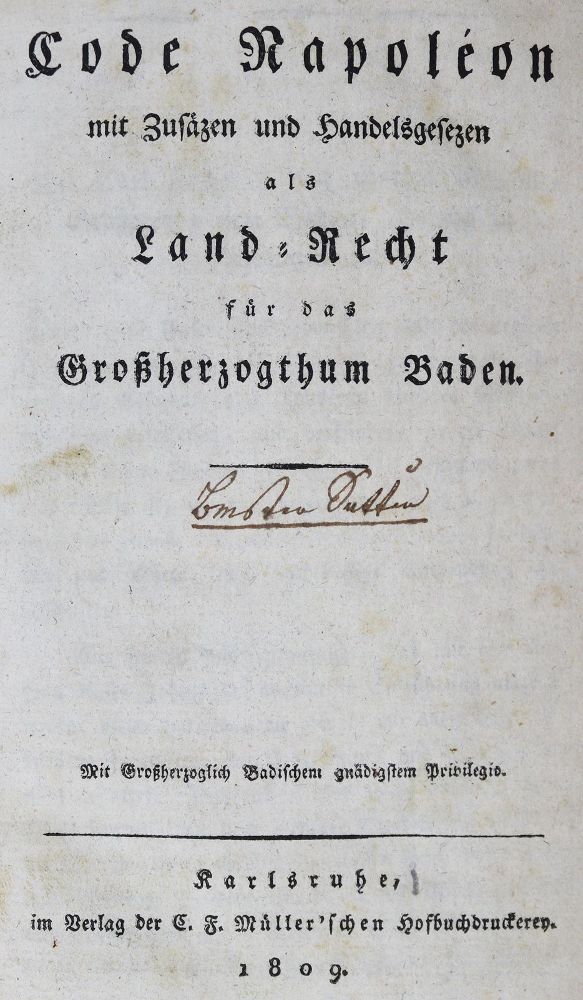 Große Abbildung Nr.1: 125-1794 Code Napoleon: (Deutschland, Baden-Württemberg)