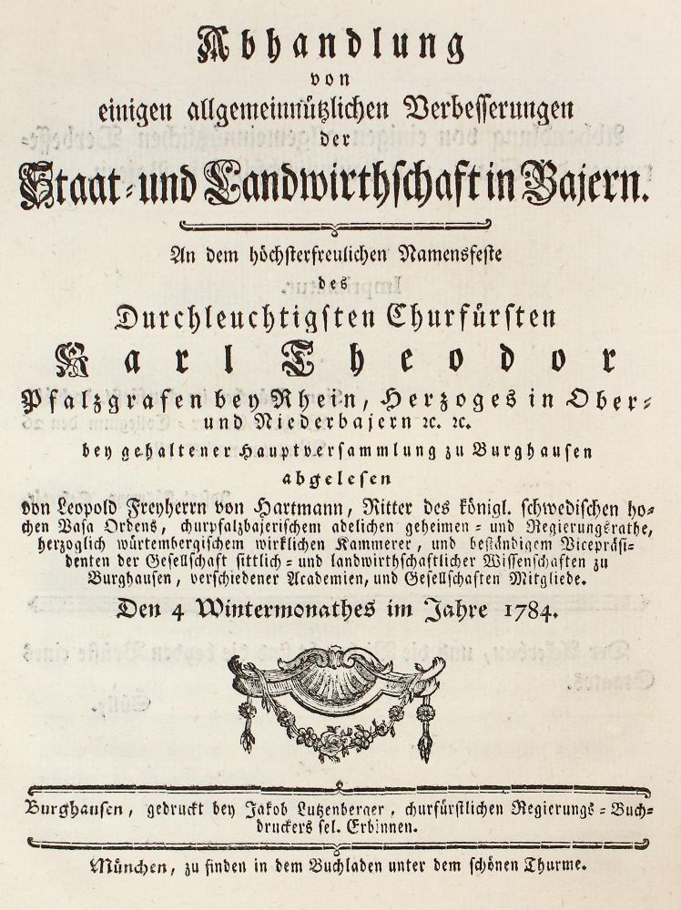 Große Abbildung Nr.1: 125-1807 Hartmann,L.v.: (Deutschland, Bayern, Landwirtschaft)