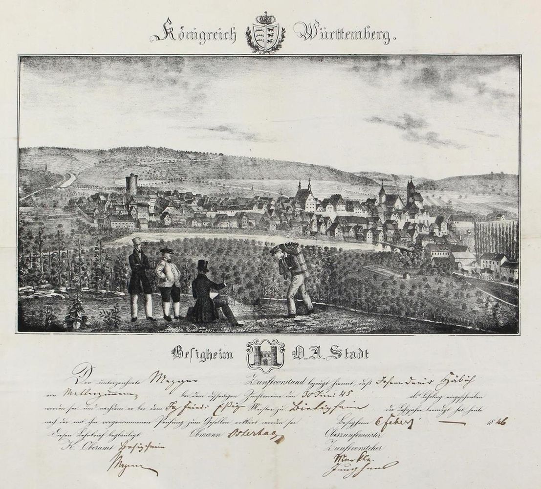 Große Abbildung Nr.1: 125-1816 Lehrbrief: (Deutschland, Besigheim)