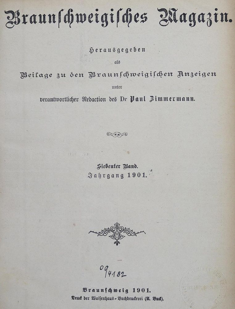 Große Abbildung Nr.1: 125-1819 Braunschweigisches Magazin: (Deutschland, Braunschweig)
