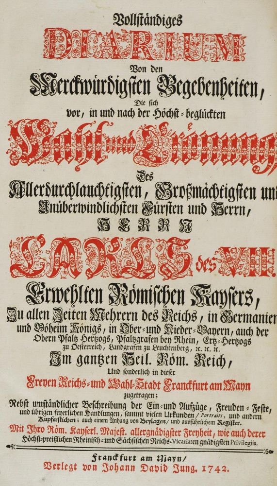 Große Abbildung Nr.2: 125-1831 Vollständiges Diarium: (Deutschland, Frankfurt/Main, Karl VII.)