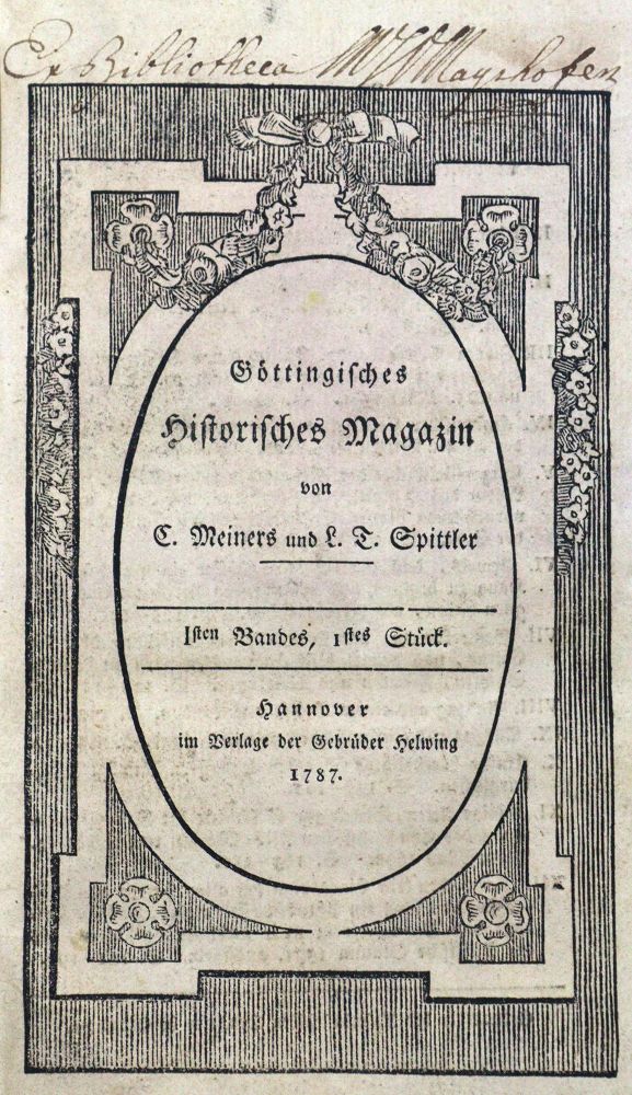 Große Abbildung Nr.1: 125-1833 Göttingisches historisches Magazin.: (Deutschland, Göttingen)