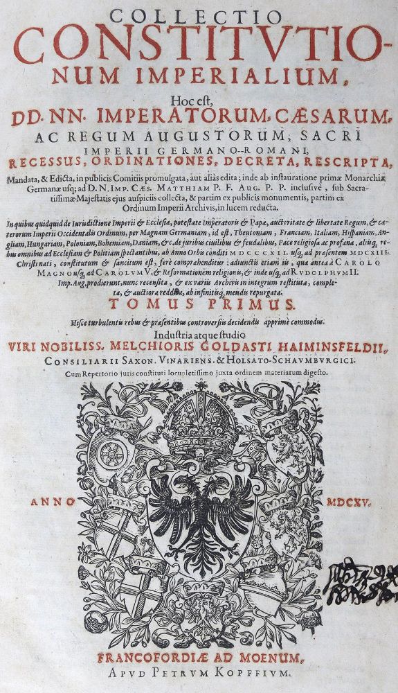 Große Abbildung Nr.1: 125-1834 Goldast von Haiminsfeld,M.: (Deutschland)
