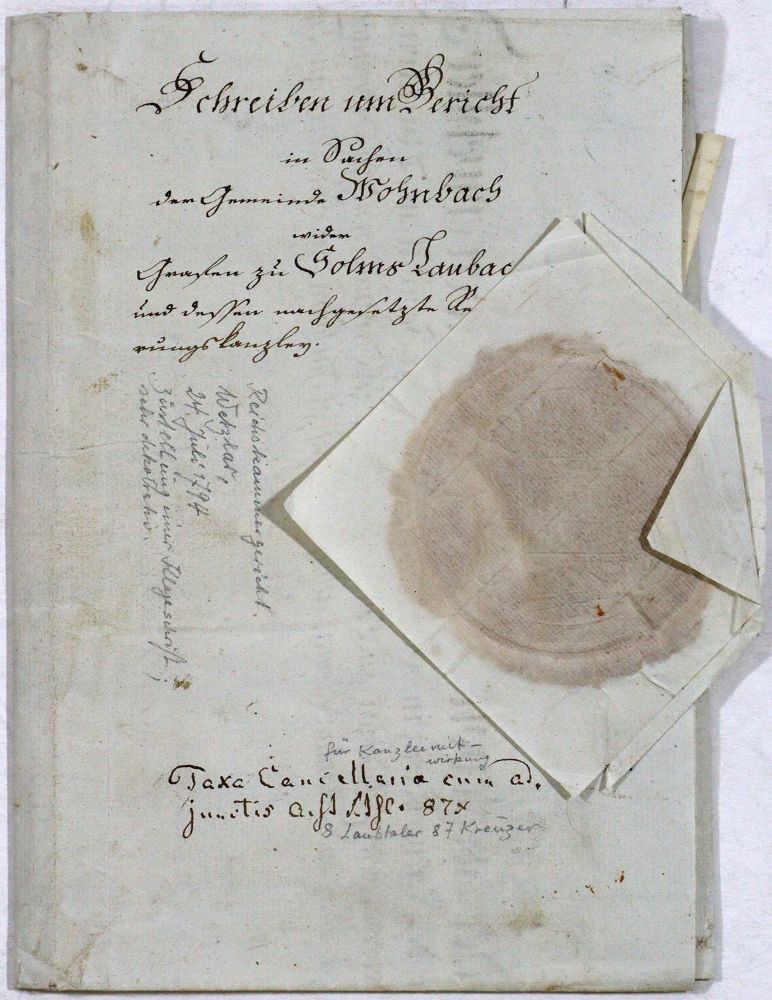 Große Abbildung Nr.2: 125-1843 Wohnbach.: (Deutschland, Handschriften)