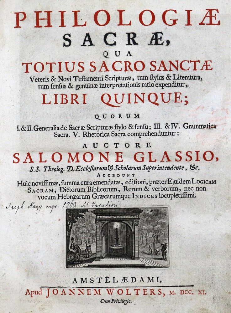 Große Abbildung Nr.1: 125-187 Glass,S.: (Alte Drucke, Handschriften und Theologie)