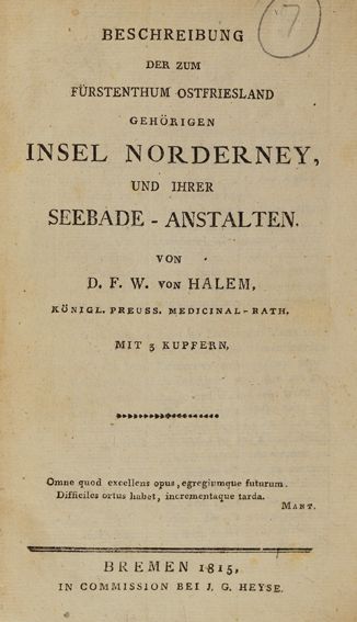 Große Abbildung Nr.1: 125-1875 Halem,D.F.W.v.: (Deutschland, Norderney)