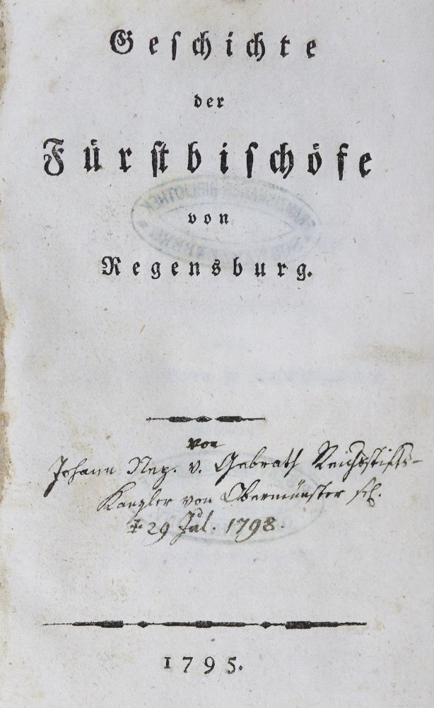 Große Abbildung Nr.1: 125-1886 Geschichte der Fürstbischöfe: (Deutschland, Regensburg)