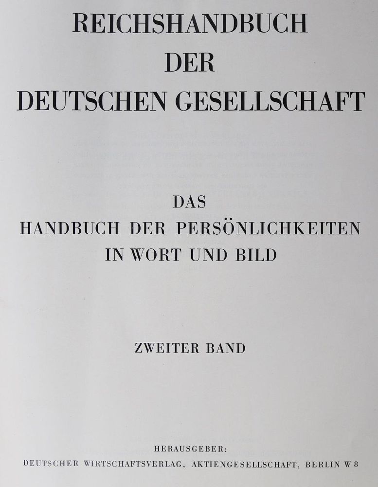 Große Abbildung Nr.1: 125-1888 Reichshandbuch der Deutschen Gesellschaft.: (Deutschland)