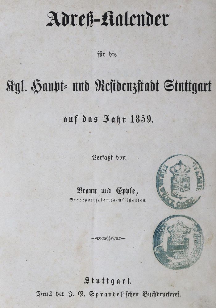 Große Abbildung Nr.1: 125-1919 Stuttgart.: (Deutschland)