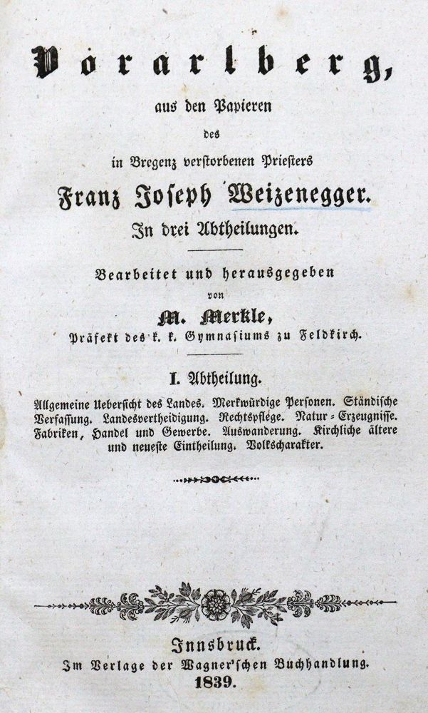 Große Abbildung Nr.1: 125-1985 Weizenegger,F.J.: (Österreich, Vorarlberg)