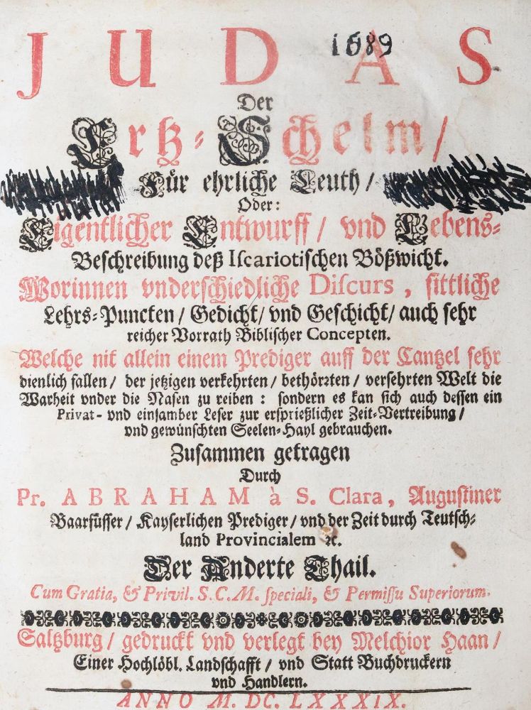 Große Abbildung Nr.3: 125-2 Abraham a S. Clara (d.i. U.Megerle).: (Alte Drucke, Handschriften und Theologie)