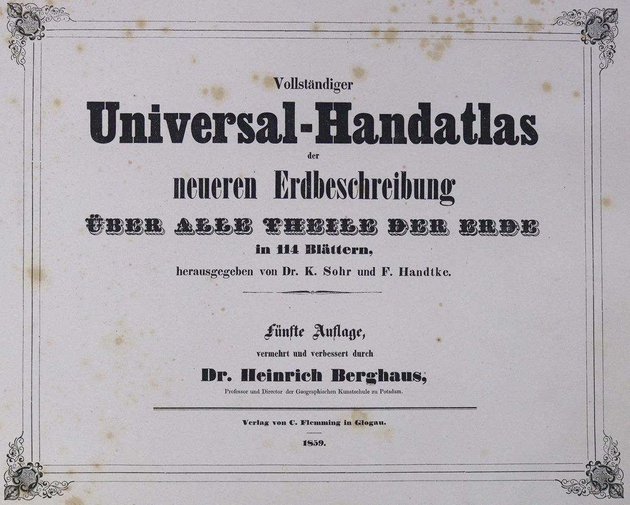Große Abbildung Nr.1: 125-2038 Sohr-Berghaus.: (Verschiedene Länder - Geschichte, Atlanten)