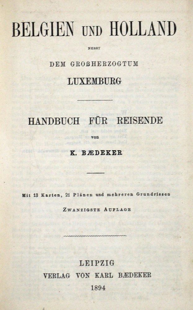 Große Abbildung Nr.2: 125-2040 Belgien und Holland.: (Verschiedene Länder - Geschichte, Baedeker)