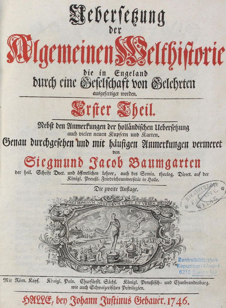 Große Abbildung Nr.3: 125-2048 Baumgarten, Siegm. Jacob u. a.: (Verschiedene Länder - Geschichte)