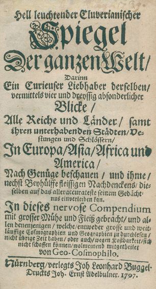 Große Abbildung Nr.1: 125-2059 Cluverius, Ph.: (Verschiedene Länder - Geschichte)