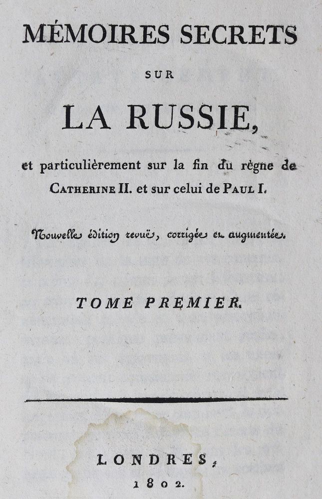 Große Abbildung Nr.1: 125-2110 (Masson de Blamont,C.F.P.).: (Verschiedene Länder - Geschichte, Russland)