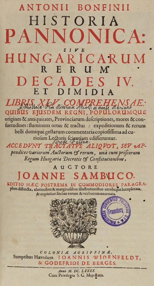 Große Abbildung Nr.1: 125-2130 Sambucus,J. u. A.Bonfini.: (Verschiedene Länder - Geschichte, Ungarn)