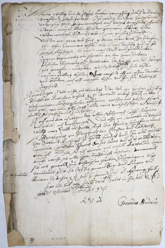 Große Abbildung Nr.1: 125-2139 Budaeus, Gerardus.: (Autographen)