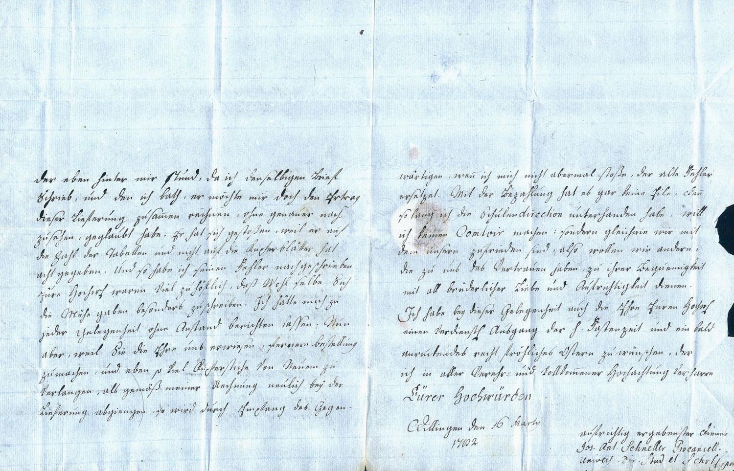 Große Abbildung Nr.2: 125-2161 Schneller, Josef Anton,: (Autographen)