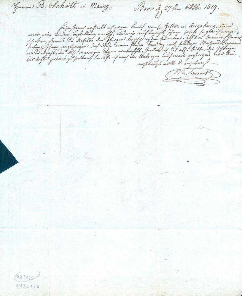 Große Abbildung Nr.4: 125-2163 Simrock, Nikolaus,: (Autographen)