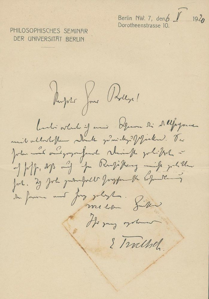 Große Abbildung Nr.2: 125-2164 Stumpf, Carl,: (Autographen)