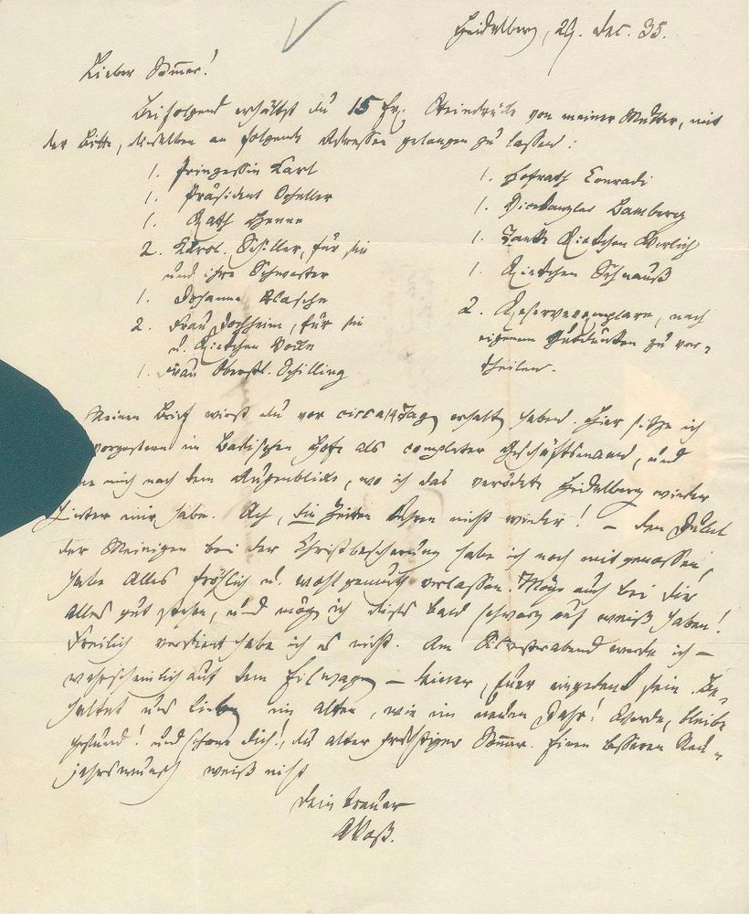 Große Abbildung Nr.1: 125-2167 Voß, Abraham,: (Autographen)
