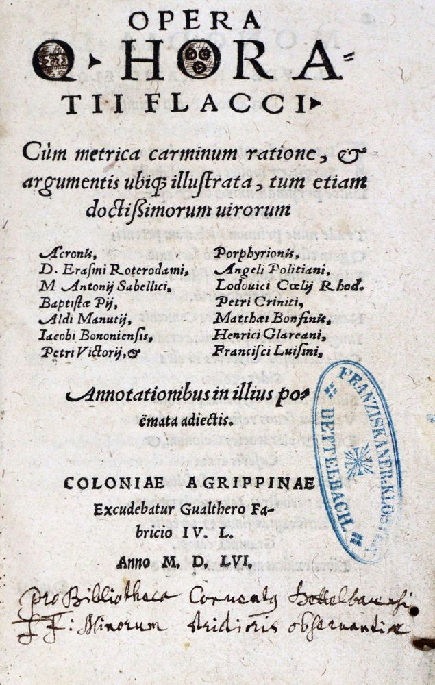 Große Abbildung Nr.1: 125-242 Horatius,F.Q.: (Alte Drucke, Handschriften und Theologie)