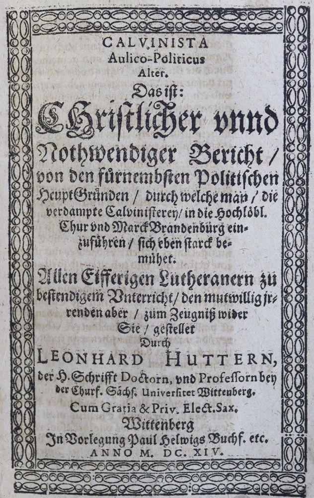 Große Abbildung Nr.2: 125-244 Hutter,L.: (Alte Drucke, Handschriften und Theologie)