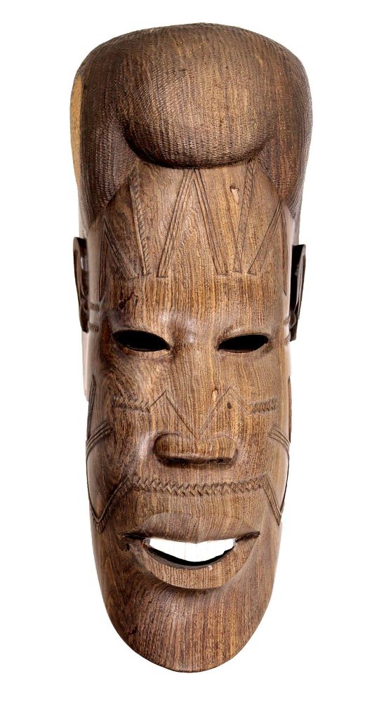 Große Abbildung Nr.1: 125-2492 Schwere Hartholzmaske: (Afrika, Sammlung Wolfgang Nerlich, Masken)