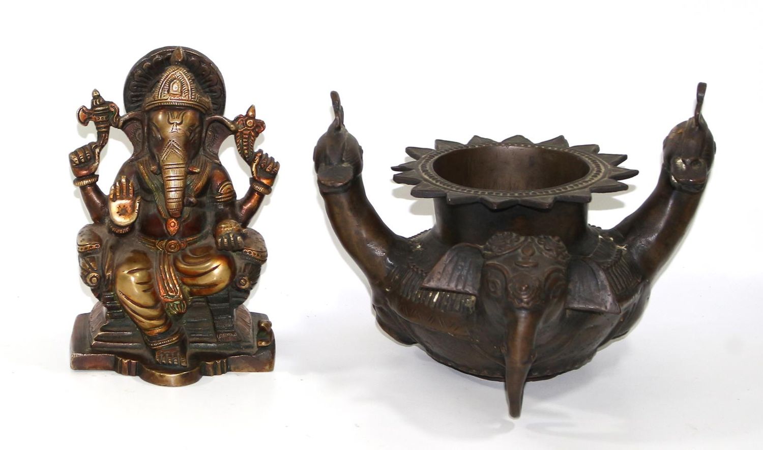 Große Abbildung Nr.1: 125-2587 Ganesha u. Elefantenschale: (Asiatika)