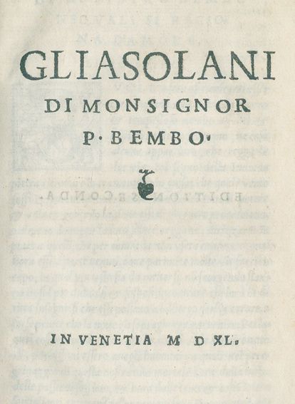 Große Abbildung Nr.1: 125-26 Bembo,P.: (Alte Drucke, Handschriften und Theologie)