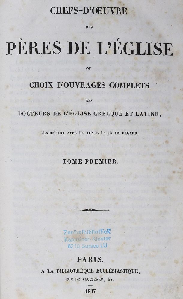 Große Abbildung Nr.1: 125-268 Kirchen-Väter.: (Alte Drucke, Handschriften und Theologie)