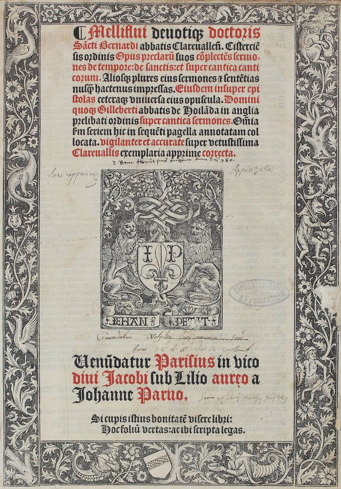 Große Abbildung Nr.1: 125-27 Bernhard von Clairvaux.: (Alte Drucke, Handschriften und Theologie)