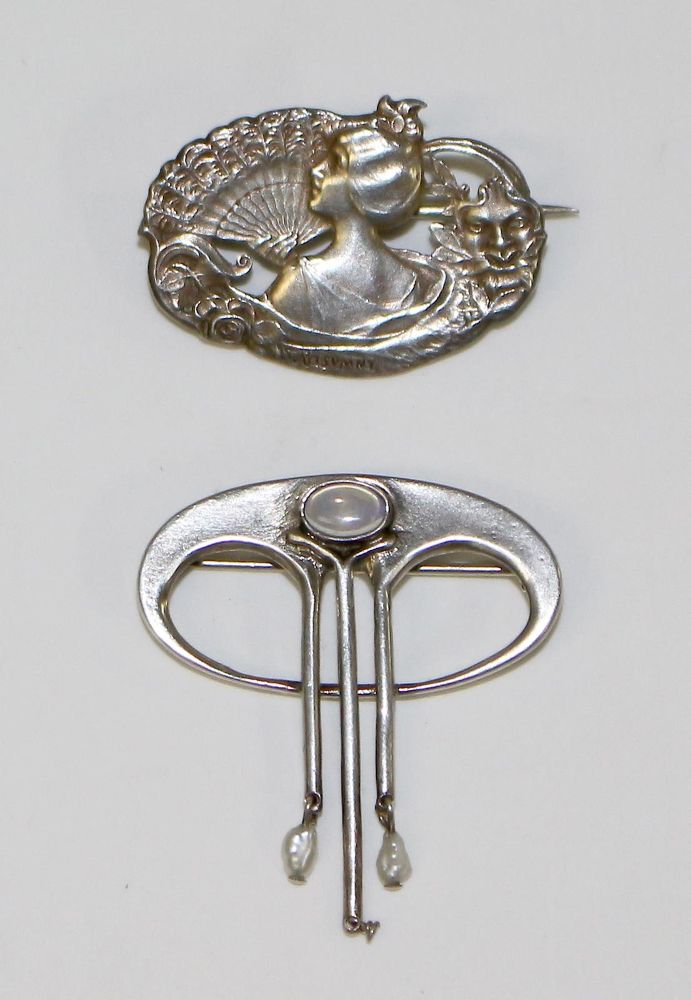 Große Abbildung Nr.1: 125-2708 Jugendstil Broschhänger: (Schmuck, Anhänger)