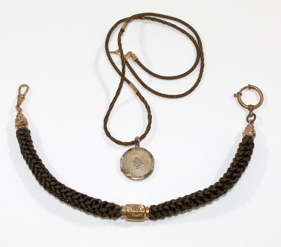 Große Abbildung Nr.1: 125-2720 Biedermeier Haarkette mit: (Schmuck)