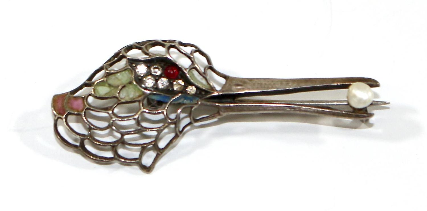 Große Abbildung Nr.1: 125-2730 Meyle & Mayer Jugendstilbrosche.: (Schmuck, Broschen)