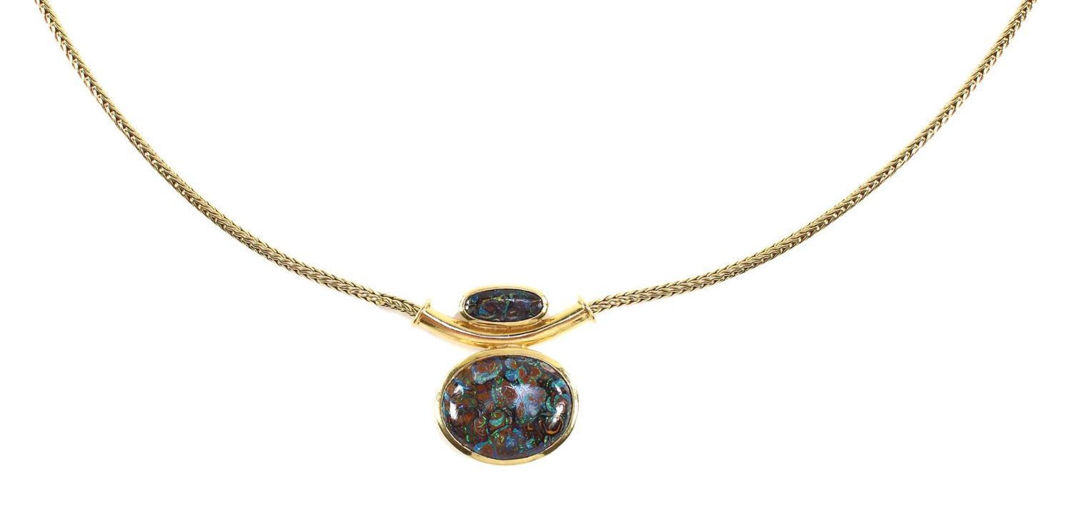 Große Abbildung Nr.2: 125-2751 Prächtiges Boulderopal-Collier.: (Schmuck, Collier)
