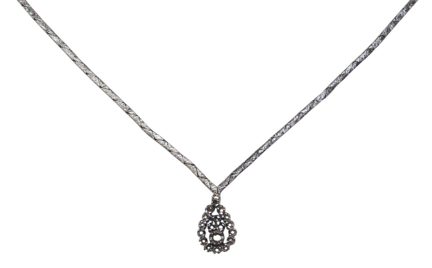 Große Abbildung Nr.1: 125-2761 Collier 585 WG Fassung.: (Schmuck, DRC Pforzheim)