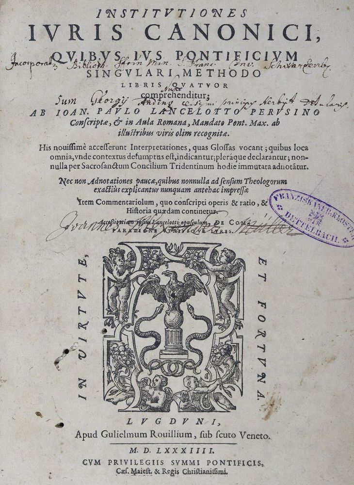 Große Abbildung Nr.1: 125-277 Lancelotto,J.P.: (Alte Drucke, Handschriften und Theologie)