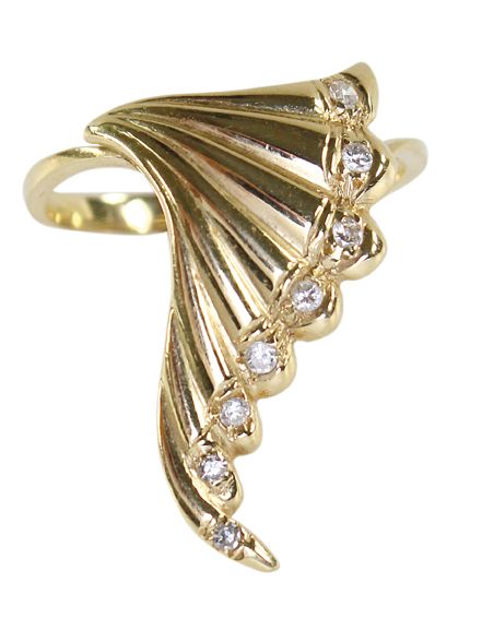 Große Abbildung Nr.1: 125-2794 Flügelring 585 GG.: (Schmuck, Ringe)