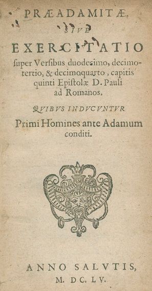 Große Abbildung Nr.1: 125-280 (La Peyrere,I.de).: (Alte Drucke, Handschriften und Theologie)