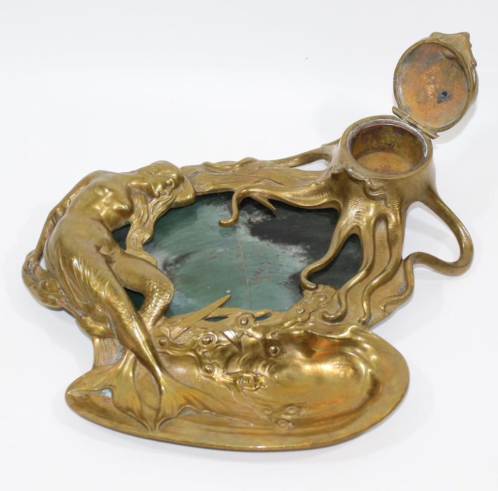 Große Abbildung Nr.2: 125-2857 Jugendstil Schreibzeug.: (Skulpturen - Plastiken)