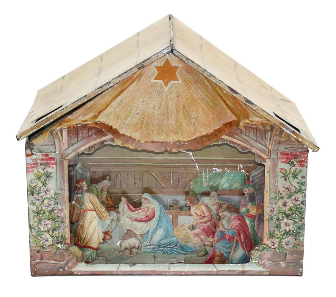 Große Abbildung Nr.1: 125-2878 Weihnachtskrippe, Blechkrippe.: (Spielzeug)