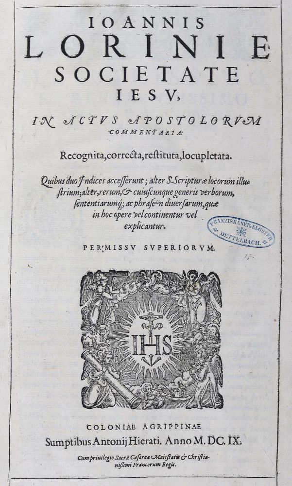 Große Abbildung Nr.1: 125-293 Lorinus,J.: (Alte Drucke, Handschriften und Theologie)