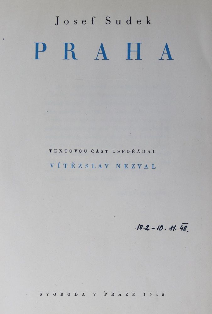 Große Abbildung Nr.1: 125-2958 Sudek,J.: (Prag)
