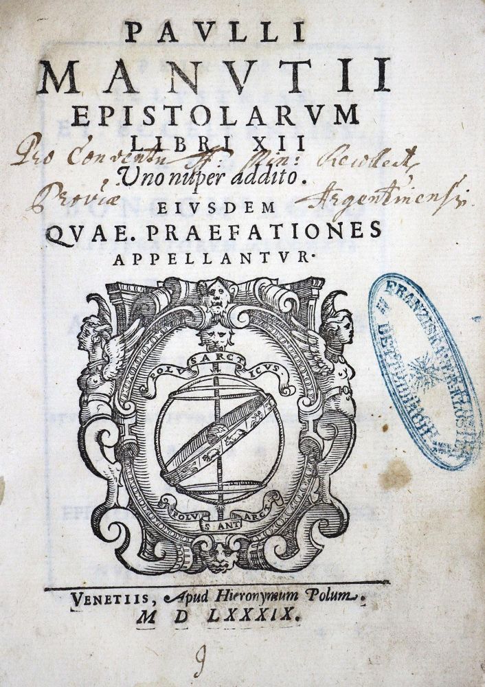 Große Abbildung Nr.1: 125-306 Manuzio,P.: (Alte Drucke, Handschriften und Theologie)